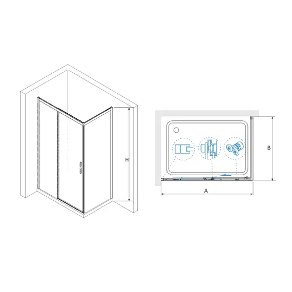 Душевой уголок RGW LE-41-1B (LE-12B + Z-060-2B)