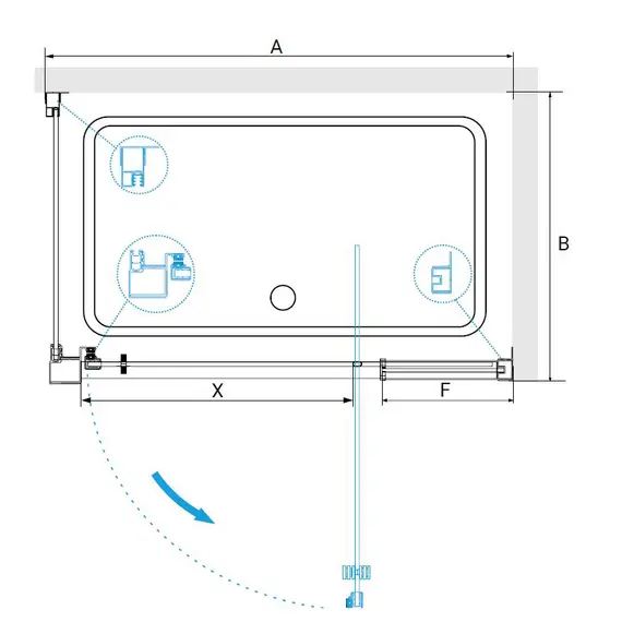 Душевой уголок RGW PA-078 (RGW PA-008 + Z-050-2)