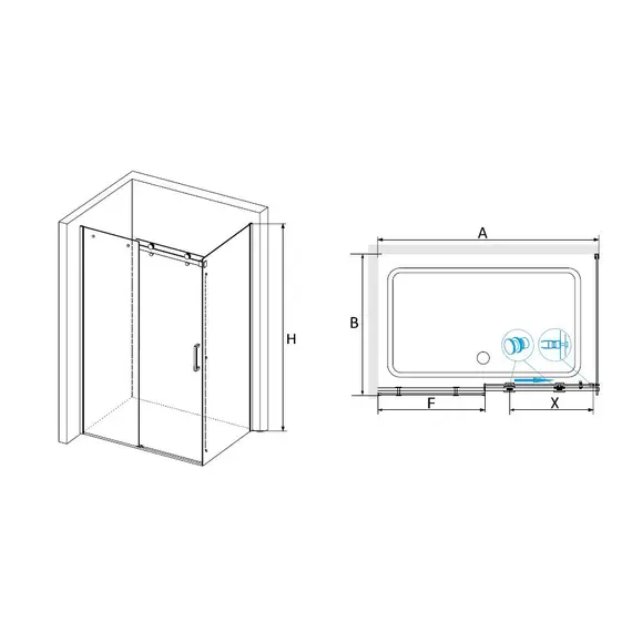 Душевой уголок RGW TO-44B (TO-14B + Z-050-2B)