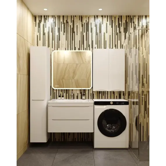 Тумба подвесная с раковиной Style Line "Бергамо мини " (2 ящ.) Люкс антискрейтч белый, PLUS