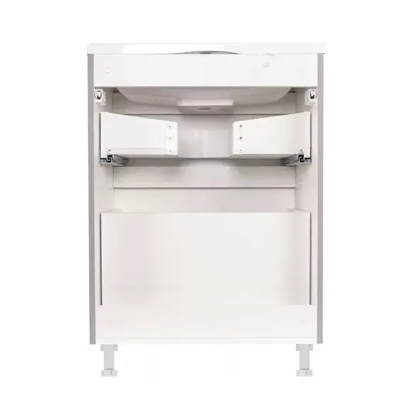 Тумба напольная с раковиной Style Line "Бергамо мини " (2 ящ.) Люкс антискрейтч серый, PLUS