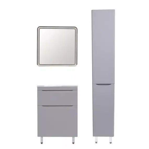 Тумба напольная с раковиной Style Line "Бергамо мини " (2 ящ.) Люкс антискрейтч серый, PLUS