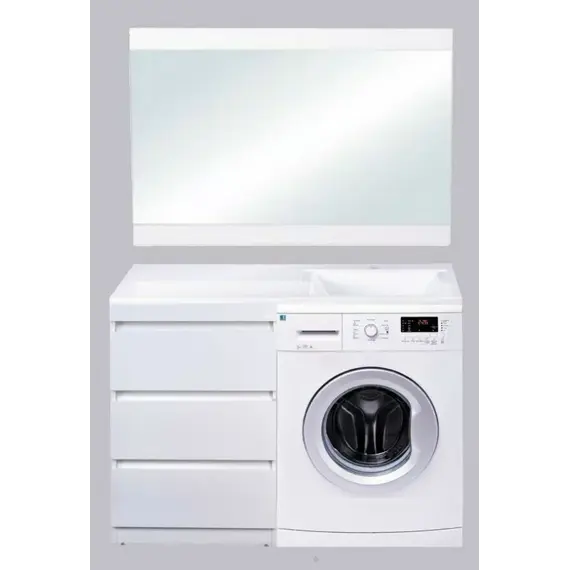 Тумба напольная Style Line "Даллас 110" (3 ящ.) Люкс белая PLUS