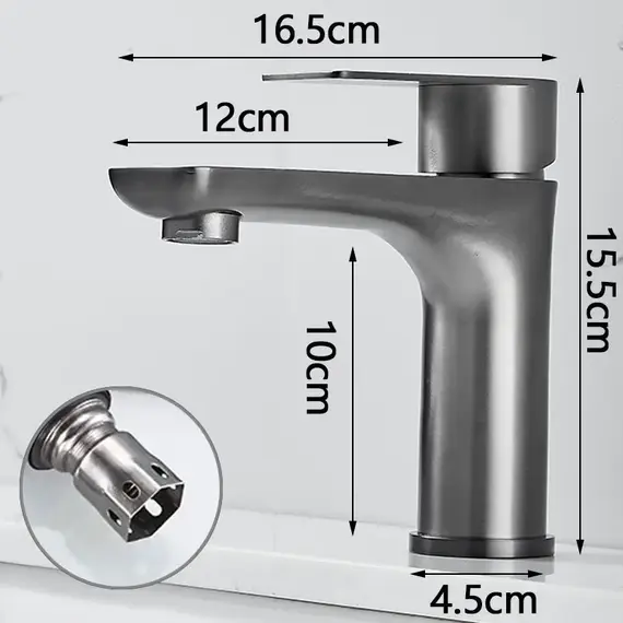 Смеситель для раковины ACWEN 81193GG  оружейная сталь