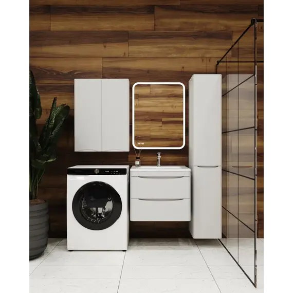 Тумба подвесная с раковиной Style Line "Бергамо мини " (2 ящ.) Люкс антискрейтч белый, PLUS