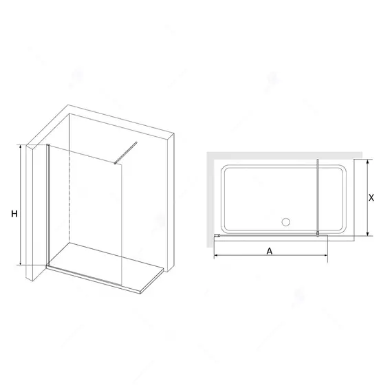 Душевая перегородка RGW WA-010B матовое /черный