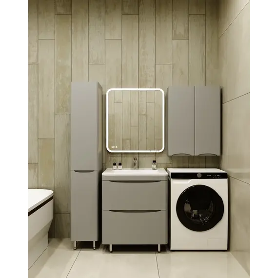 Тумба напольная с раковиной Style Line "Бергамо мини " (2 ящ.) Люкс антискрейтч серый, PLUS