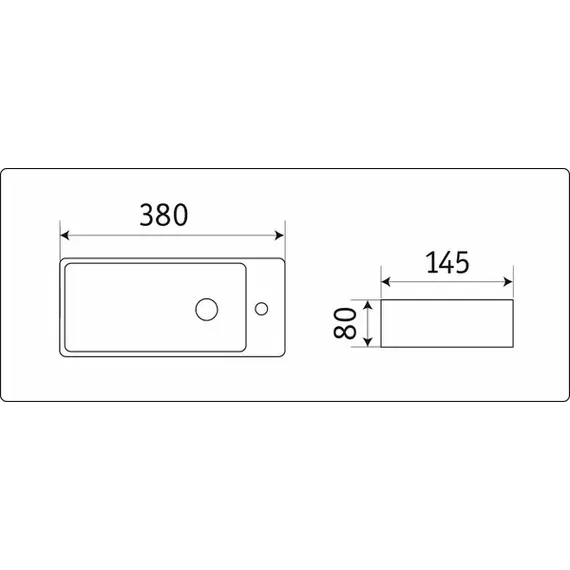 Умывальник прямоугольный CeramaLux 9048