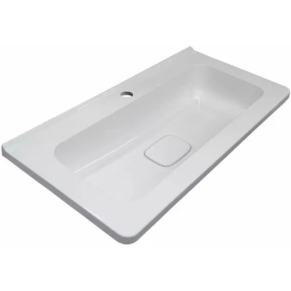 Тумба подвесная с раковиной  Style Line "Бергамо мини" (2 ящ.) Люкс антискрейтч серый, PLUS