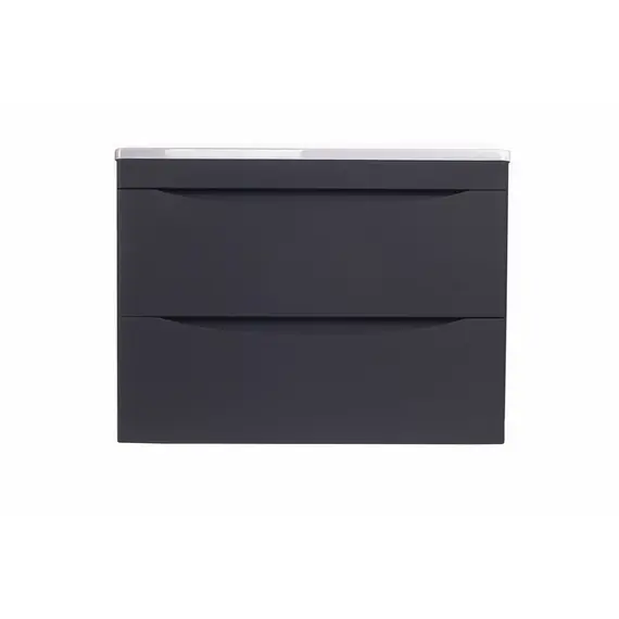 Тумба подвесная с раковиной Style Line "Бергамо мини " (2 ящ.) Люкс антискрейтч черный, PLUS