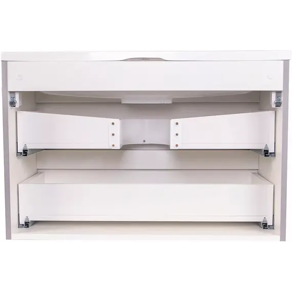 Тумба подвесная с раковиной  Style Line "Бергамо мини" (2 ящ.) Люкс антискрейтч серый, PLUS