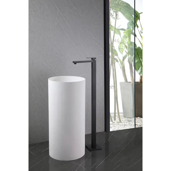 Смеситель ABBER Daheim AF8241B напольный для раковины, черный матовый