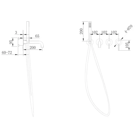 Смеситель ABBER Wasser Kreis AF8130RG для ванны скрытого монтажа, розовое золото
