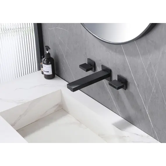 Смеситель ABBER Daheim AF82122B для раковины скрытого монтажа, черный матовый