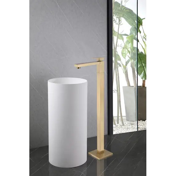 Смеситель ABBER Daheim AF8241G напольный для раковины, золото матовое