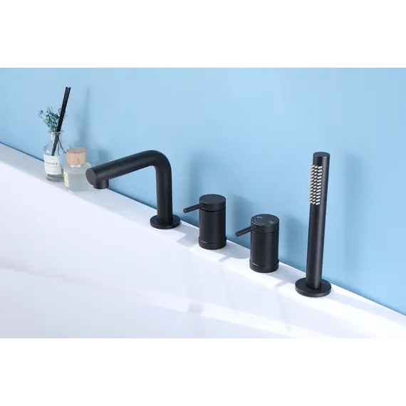 Смеситель ABBER Emotion AF8813B на борт ванны, черный матовый