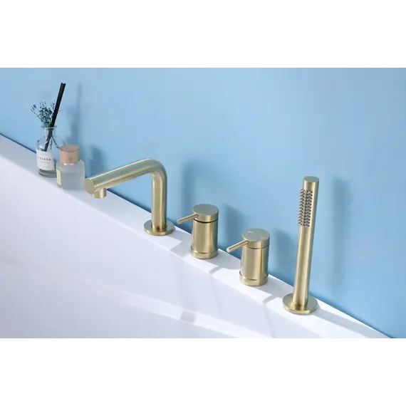 Смеситель ABBER Emotion AF8813G на борт ванны, золото матовое