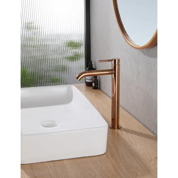 Смеситель ABBER Wasser Kreis AF8111RG для накладной раковины, розовое золото