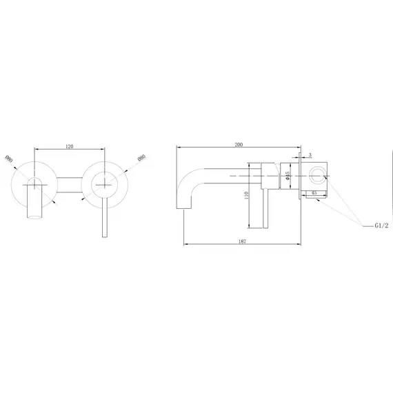 Смеситель ABBER Wasser Kreis AF8112 для раковины скрытого монтажа, хром
