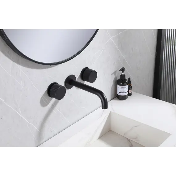 Смеситель ABBER Wasser Kreis AF81122B для раковины скрытого монтажа, черный матовый