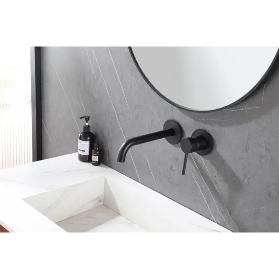 Смеситель ABBER Wasser Kreis AF8112B для раковины скрытого монтажа, черный матовый