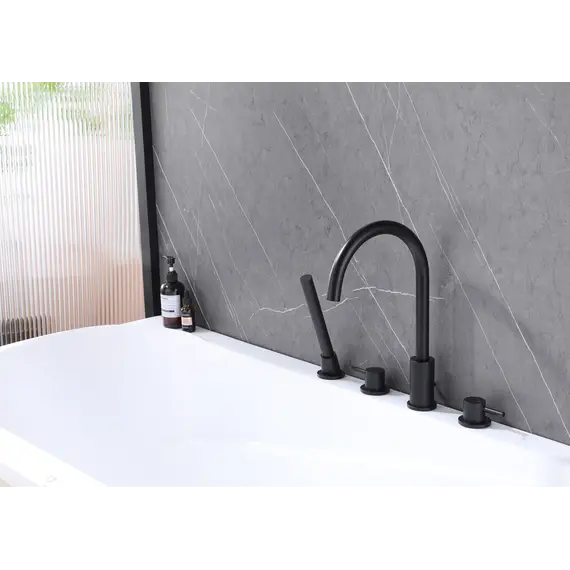 Смеситель ABBER Wasser Kreis AF8113B на борт ванны, черный матовый