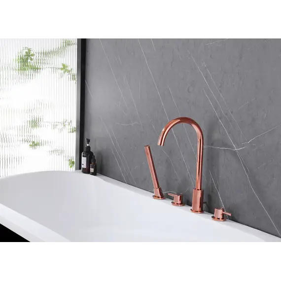 Смеситель ABBER Wasser Kreis AF8113RG на борт ванны, розовое золото