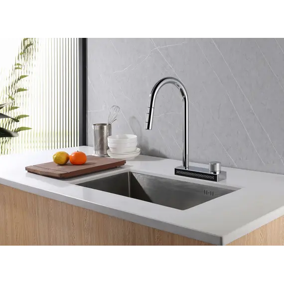 Смеситель ABBER Wasser Kreis AF8114 для кухни с выдвижной лейкой, хром