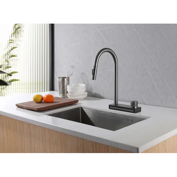 Смеситель ABBER Wasser Kreis AF8114NG для кухни с выдвижной лейкой, никель