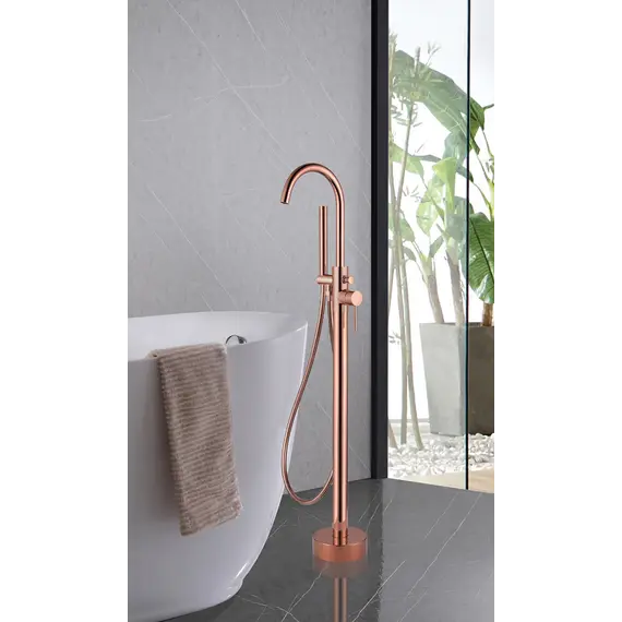 Смеситель ABBER Wasser Kreis AF8115RG напольный для ванны, розовое золото