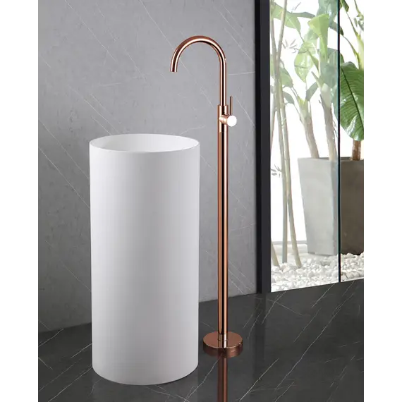 Смеситель ABBER Wasser Kreis AF8141RG напольный для раковины, розовое золото