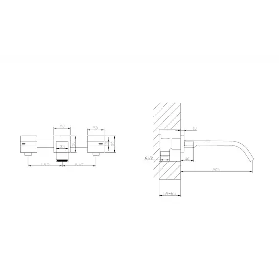 Смеситель ABBER Wasserfall AF8612 для раковины скрытого монтажа, хром