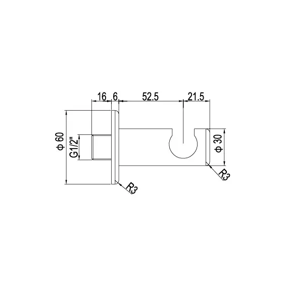 Держатель ручного душа с подключением RGW SP-183