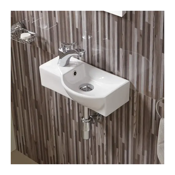 WW AISBACH 7940 GL-WT L Раковина подвесная (глянцевая белая)  400х220х120 мм