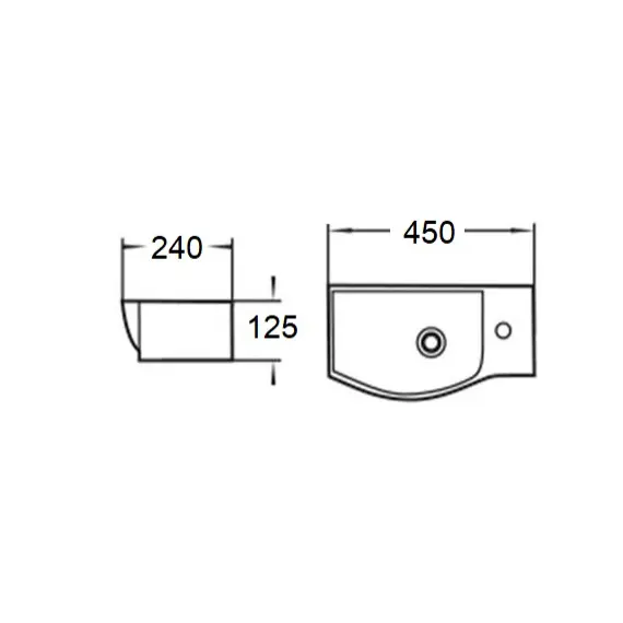 Раковина подвесная WW AISBACH 7945/7946  GL-WT L/R  (глянцевая белая)