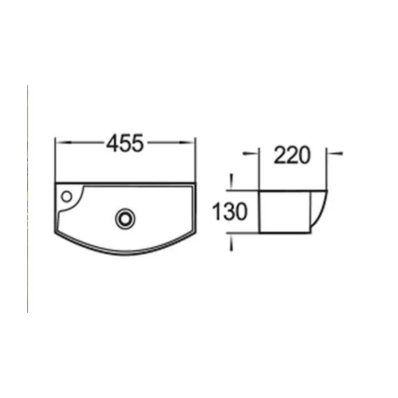 Раковина подвесная WW AISBACH 7945/7946  GL-WT L/R  (глянцевая белая)
