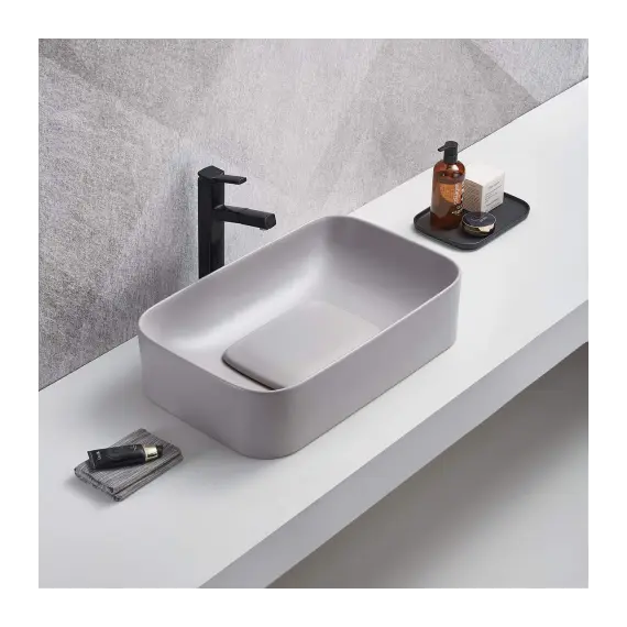 WW ELBACH 78575-50 MT-GR Раковина накладная (матовая серая) 505x380x150 мм