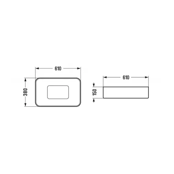 WW ELBACH 78575-50 MT-GR Раковина накладная (матовая серая) 505x380x150 мм