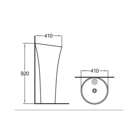 WW LEERBACH 4141 GL-WT Раковина напольная. 410х410х920 мм