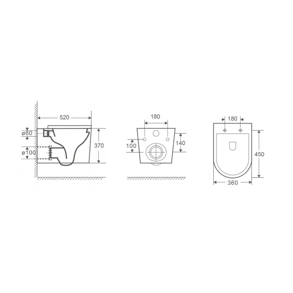 Унитаз подвесной WW NESENBACH 004 GL-WT