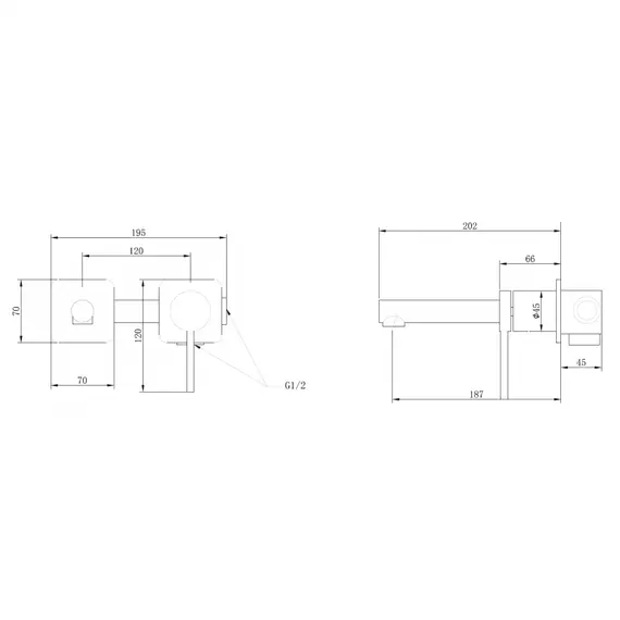 Смеситель ABBER Emotion AF8812B для раковины скрытого монтажа, черный матовый