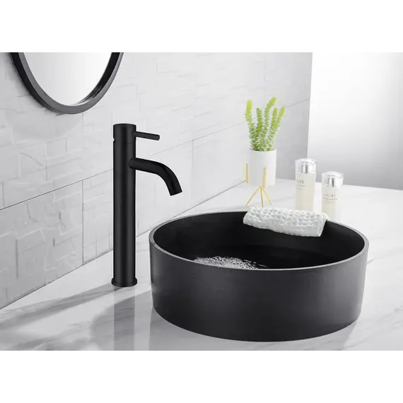 Смеситель ABBER Wasser Kreis AF8111B для накладной раковины, черный матовый