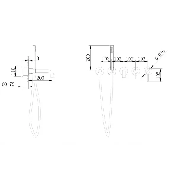 Смеситель ABBER Wasser Kreis AF8130MRG для ванны скрытого монтажа, розовое золото матовое