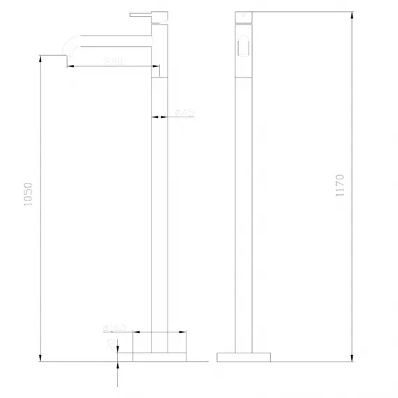 Смеситель ABBER Wasser Kreis AF8140B напольный для раковины, черный матовый