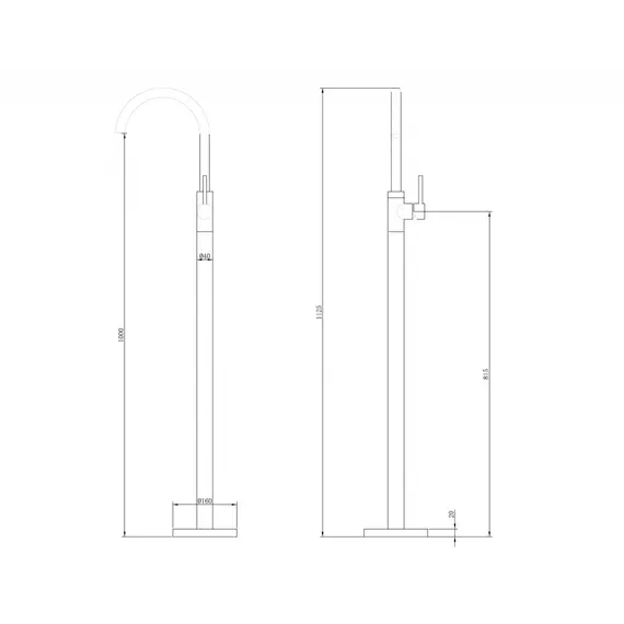 Смеситель ABBER Wasser Kreis AF8141RG напольный для раковины, розовое золото