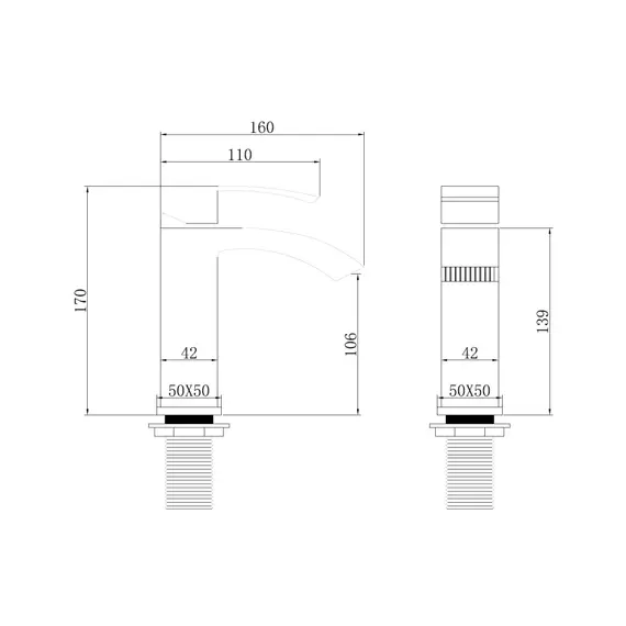Смеситель ABBER Wasserfall AF8610B для раковины, черный матовый