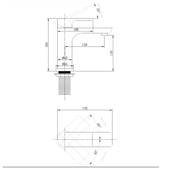 Смеситель ABBER Weiss Insel AF8010 для раковины, хром/белый/черный