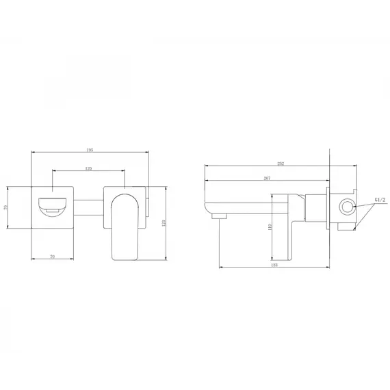 Смеситель ABBER Weiss Insel AF8082 для раковины скрытого монтажа, хром
