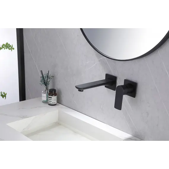 Смеситель ABBER Weiss Insel AF8082B для раковины скрытого монтажа, черный матовый