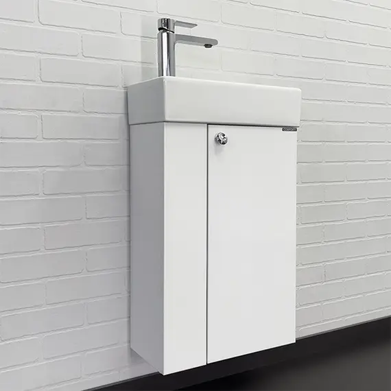 Тумба-умывальник Comforty Асти-40 белый глянец с раковиной Comforty 9140